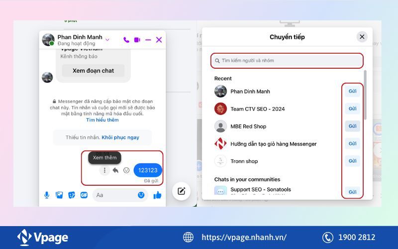 Gửi tin nhắn hàng loạt trên Messenger máy tính: